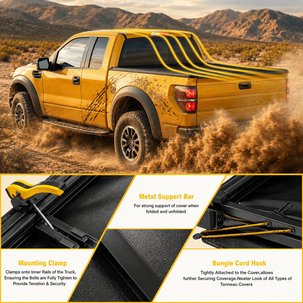 2017-2020 Nissan Titan 5.5FT Truck Bed Soft Vinyl Tri-fold Adjustable Tonneau Cover
