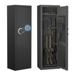 Biometric Gun Safe For Rifles And Pistols 12-15 Large Gun Cabinet with Fingerprint & Digital Keypad Adjustable Shelves