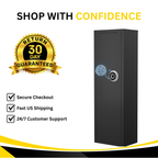 Biometric Gun Safe For Rifles And Pistols 12-15 Large Gun Cabinet with Fingerprint & Digital Keypad Adjustable Shelves