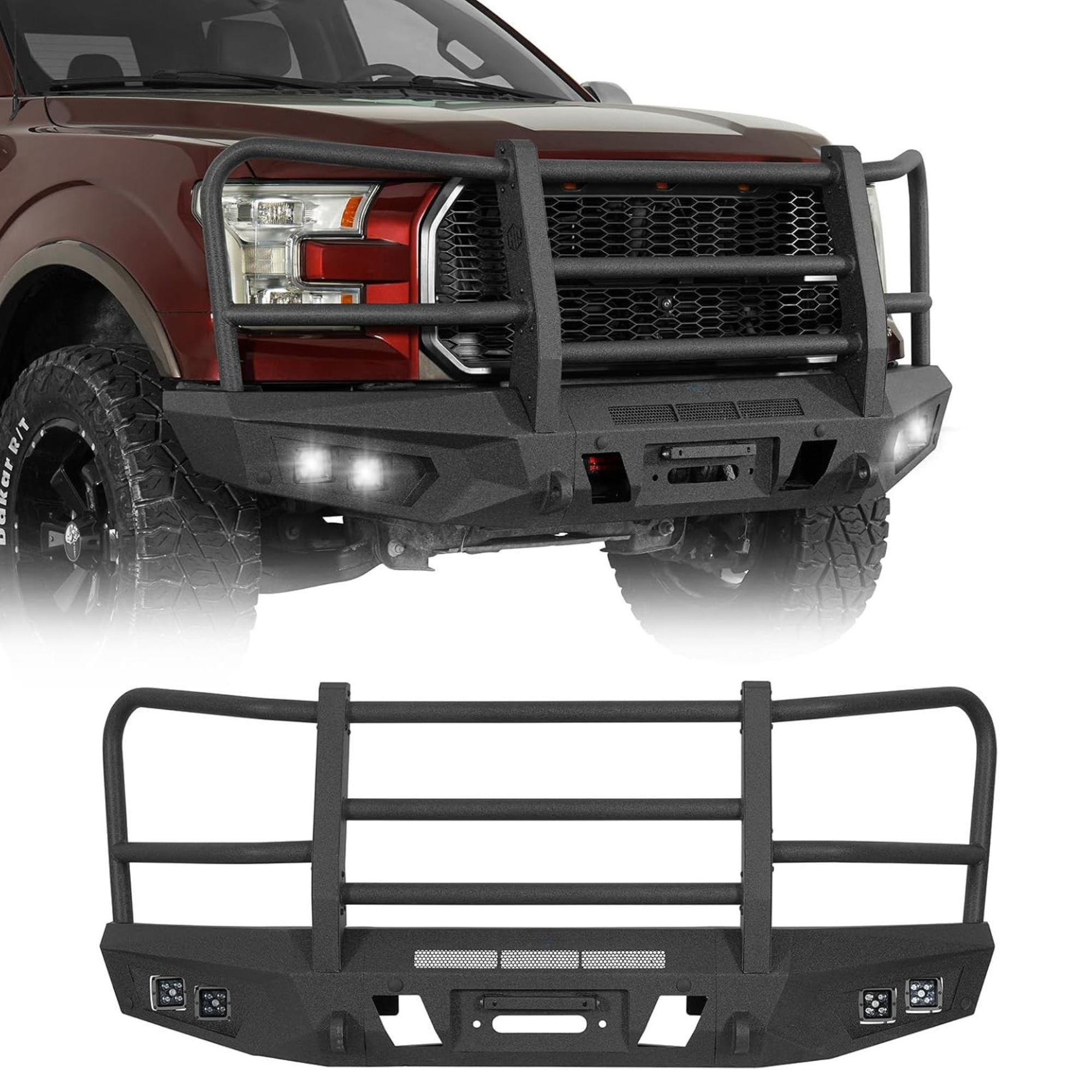 2015-2017 Ford F-150 (Exclude Raptor) Off-road Heavy Duty Steel Bumpers Push Bull Bar