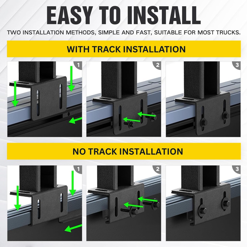 Adjustable Truck Bed Rack with 2 Cross Bars Heavy Duty Universal No Drilling Installation