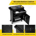 2-in-1 Detachable Rolling Tool Box 5-8 Drawers Lockable Chest Storage Cabinet Garage Workshop