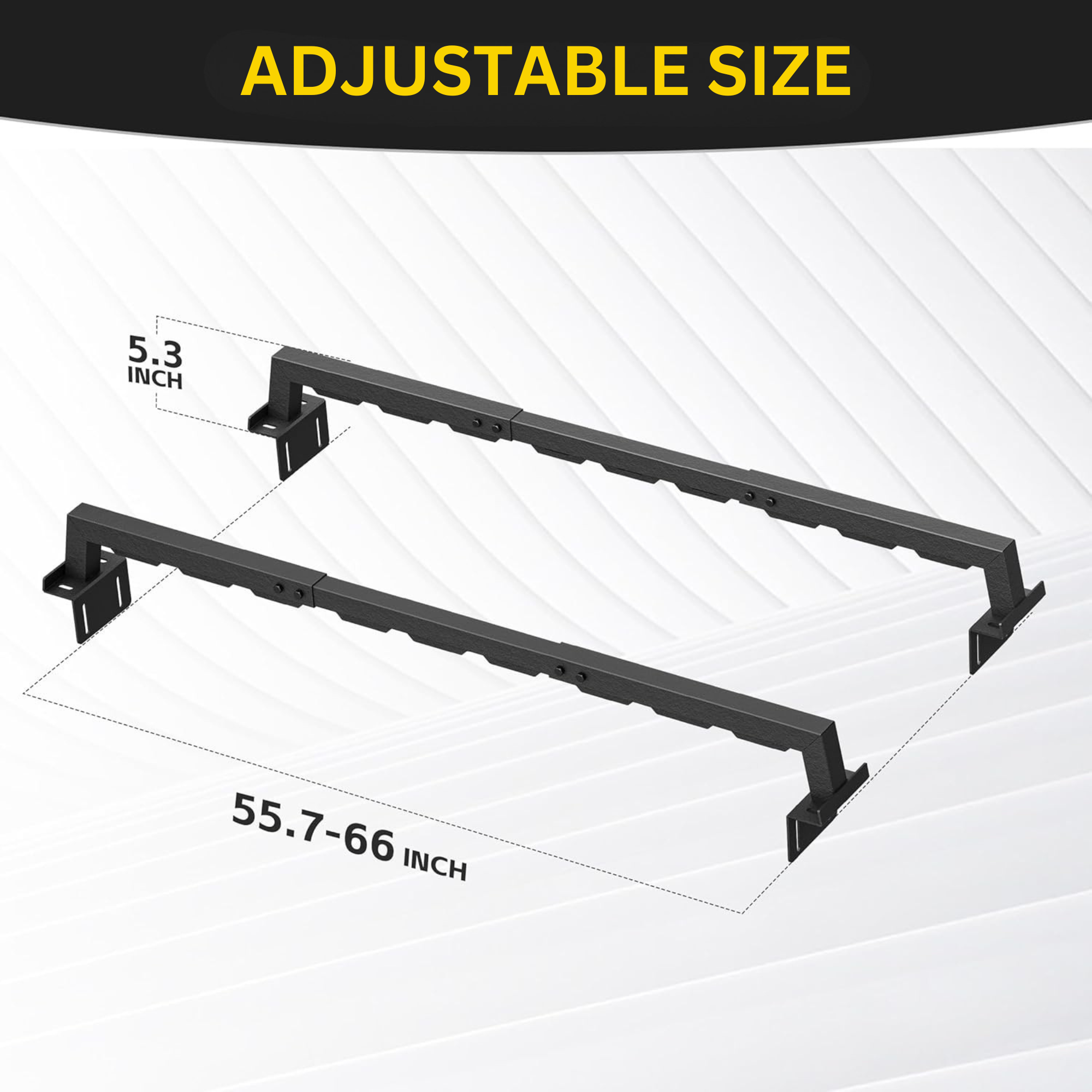 Adjustable Truck Bed Rack with 2 Cross Bars Heavy Duty Universal No Drilling Installation