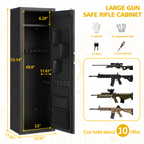 12-15 Gun Safe for Rifles and Pistols Anti-Pry Steel Digital Keypad Lock Adjustable Shelves Secure