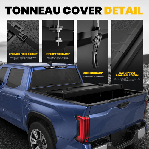2000-2006 Toyota Tundra 6.5FT Fiberglass Hard Tri-fold Tonneau Cover